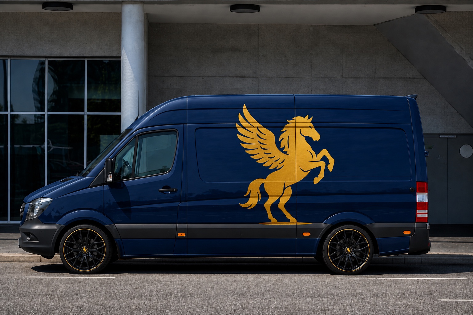 AMG branded logistics van